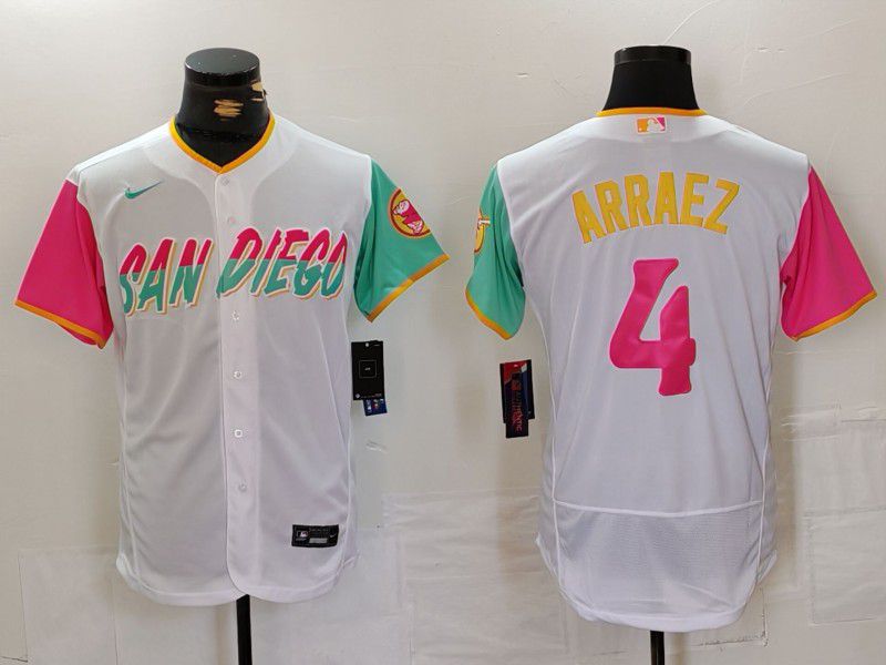 Men San Diego Padres #4 Arraez White City Edition Elite Nike 2024 MLB Jersey style 1->san diego padres->MLB Jersey